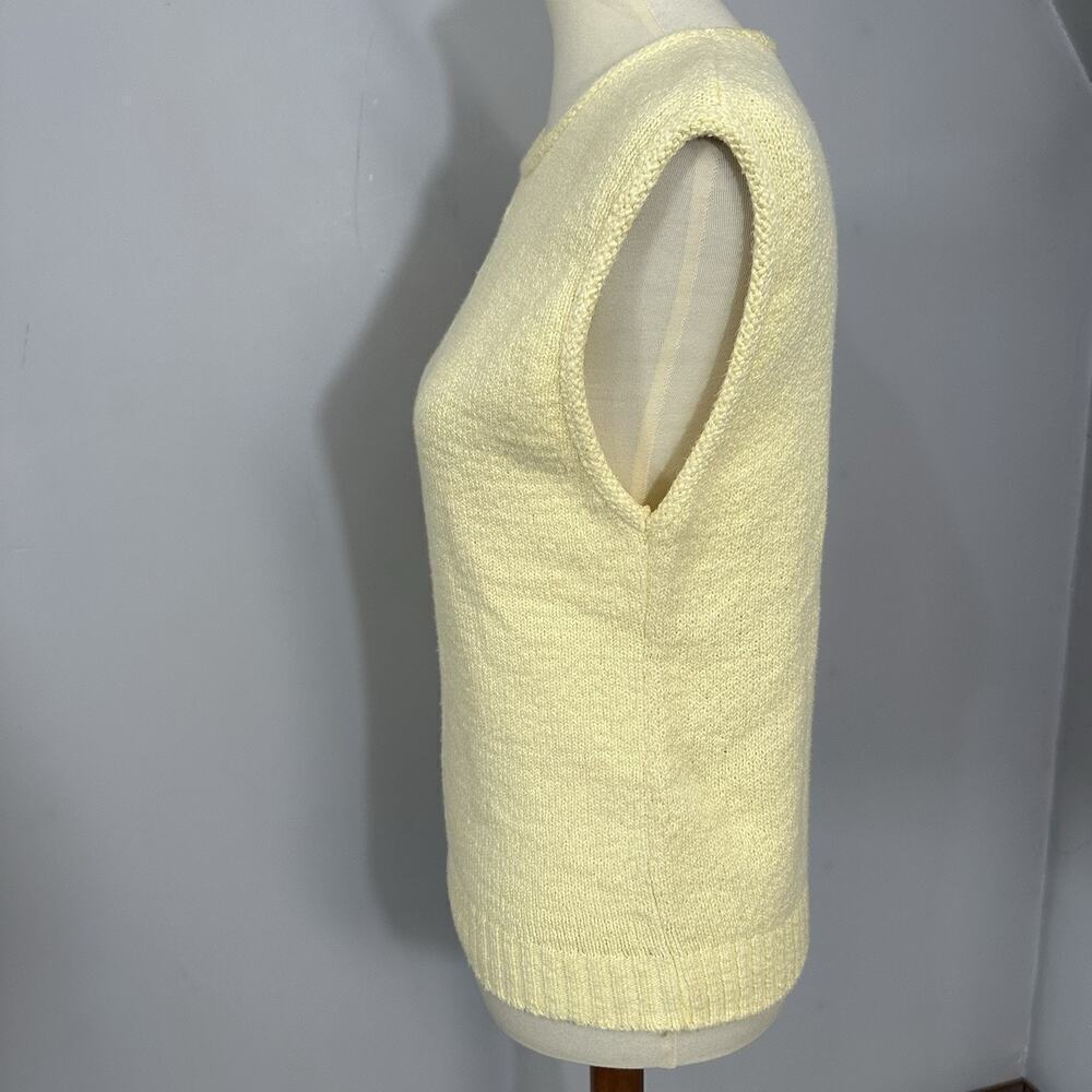Vintage LL Bean Butter Yellow Knit Top Preppy Old Money New England Coastal Sz L - Picture 9 of 10